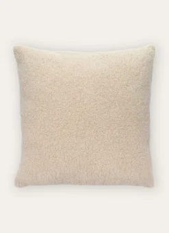 COUSSIN FAUX CUIR ET FOURRURE BLANC CASSE
