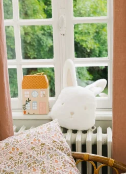 COUSSIN FORME TÊTE DE LAPIN ÉCRU