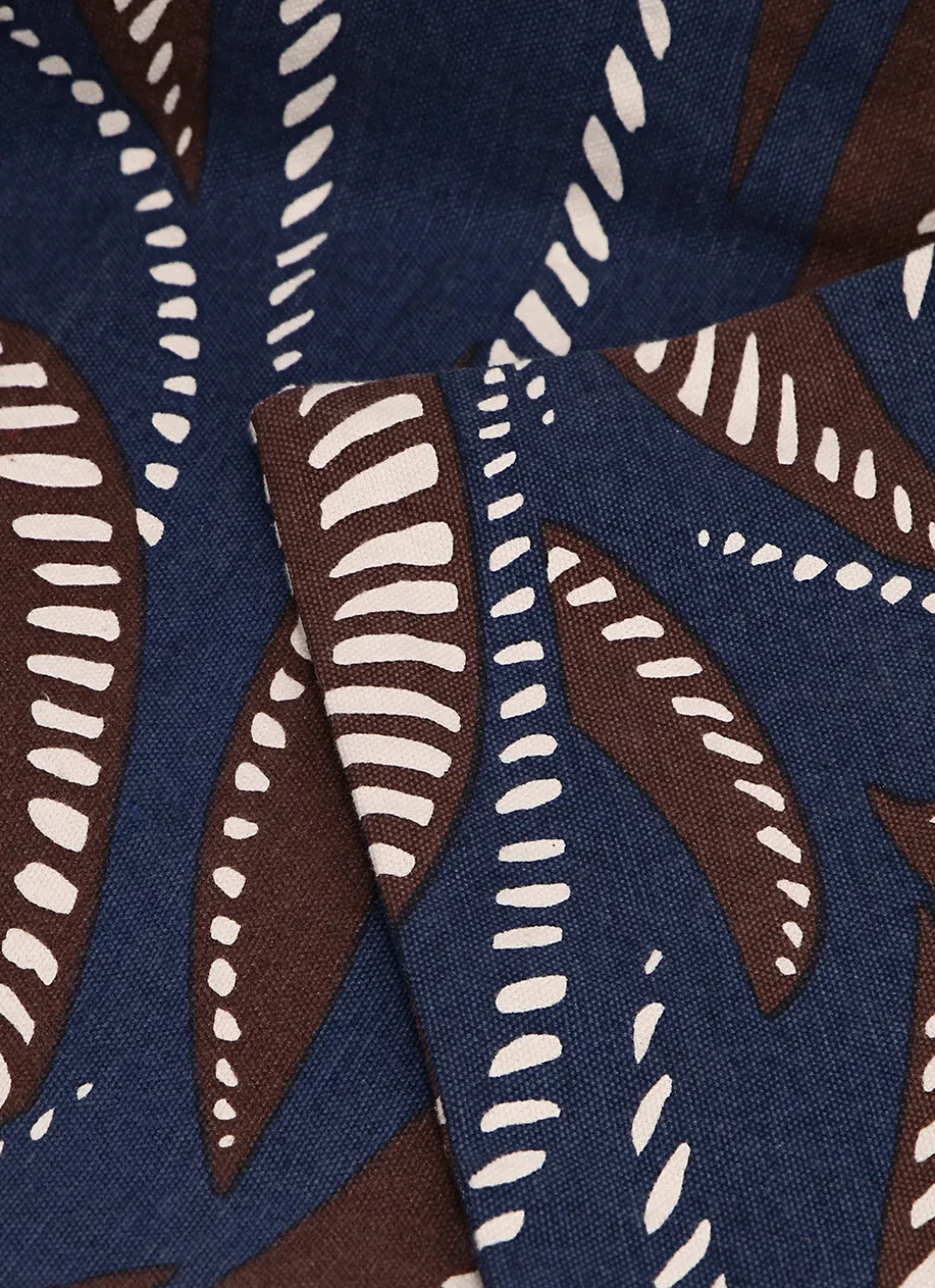 COUSSIN IMPRIMÉ FEUILLE CORALIE MARINE