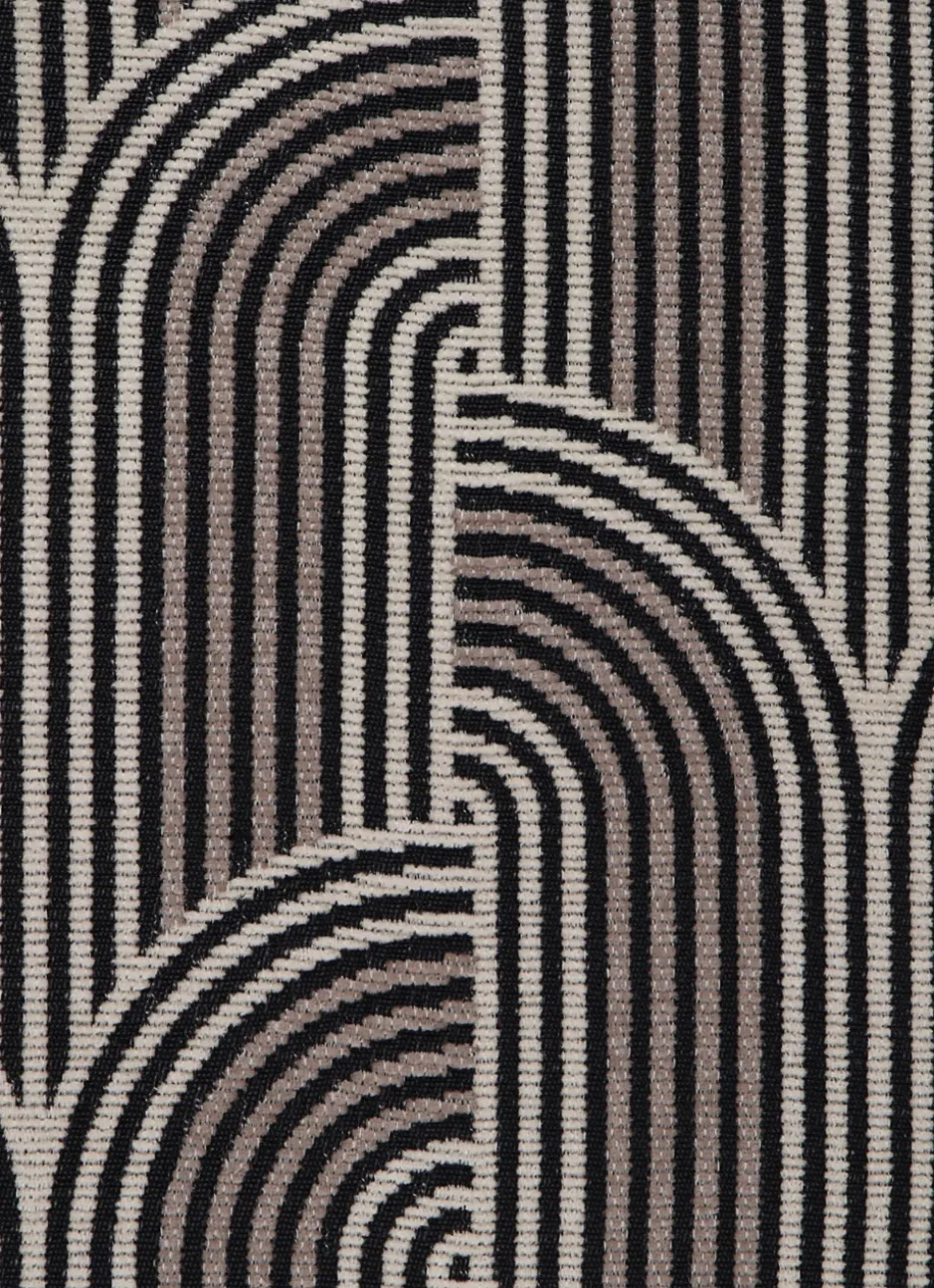 COUSSIN JACQUARD EN VELOURS CHENILLE NATUREL/NOIR