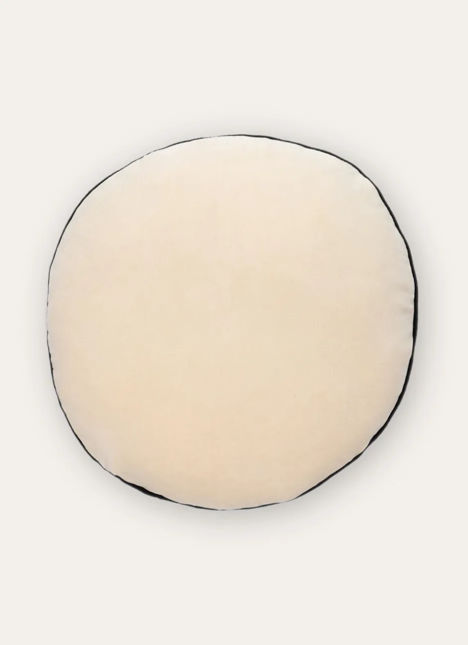 COUSSIN ROND EN VELOURS BLANC