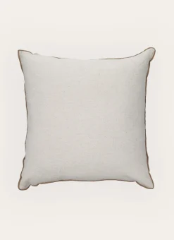 COUSSIN UNI CHINÉ AVEC BOURDON CONTRASTÉ BEIGE