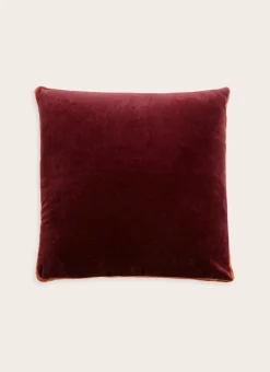 COUSSIN UNI EN VELOURS DE COTON AUBERGINE