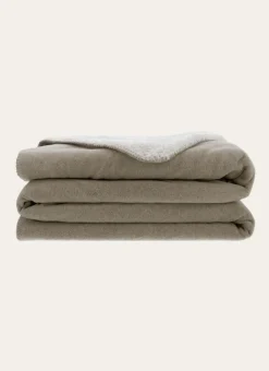 COUVERTURE DOUBLE FACE TRÈS CHAUDE - 540GR TAUPE