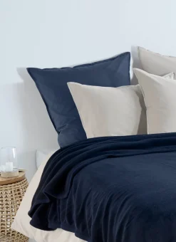 COUVERTURE DOUBLE FACE TRÈS CHAUDE BLEU GRIS
