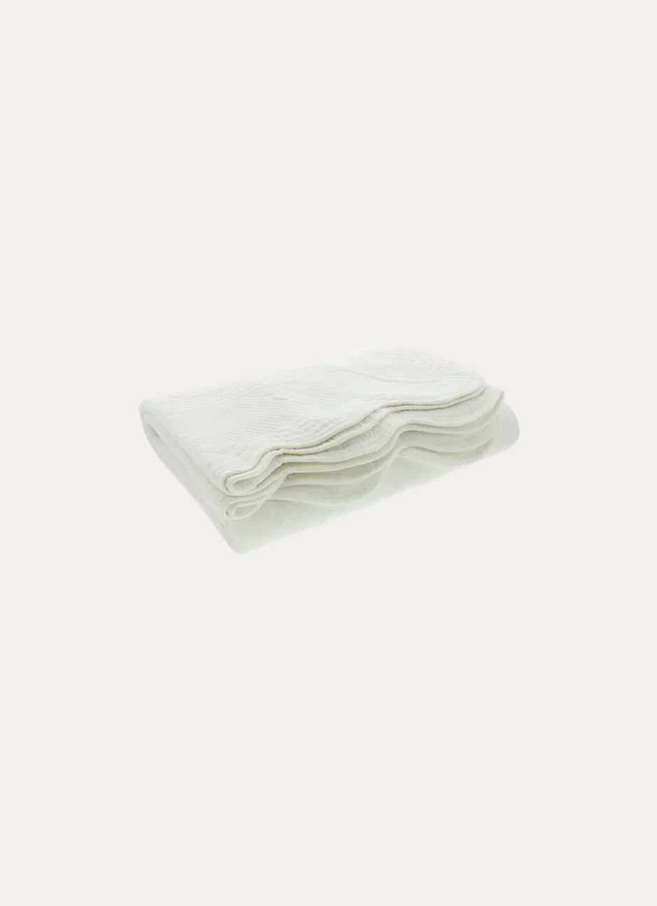 COUVRE-LIT UNI EN COTON FLORENCE BLANC