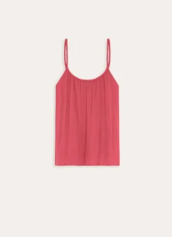 DEBARDEUR EN GAZE DE COTON FUSCHIA