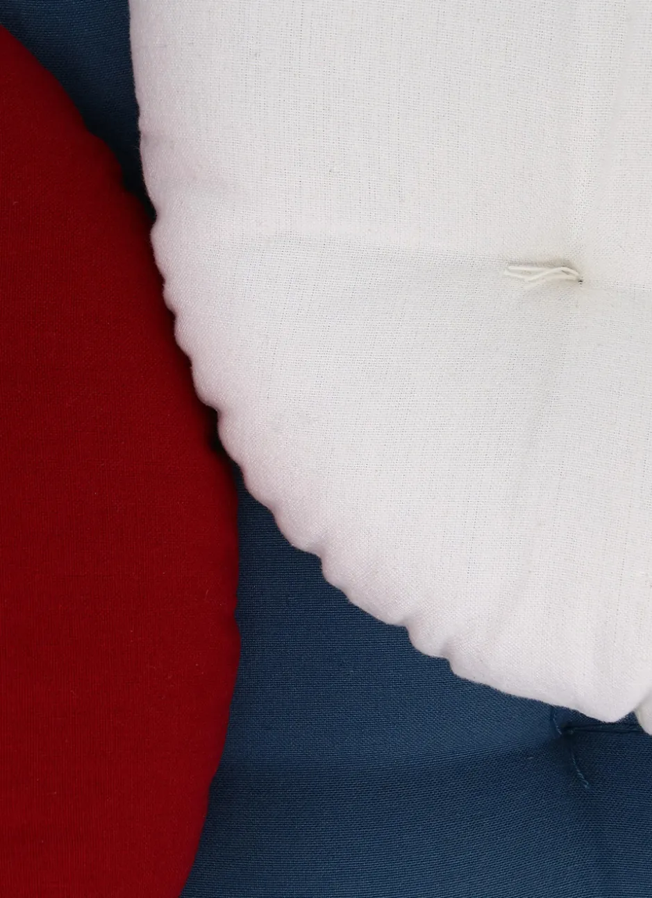 DESSUS DE CHAISE ROND EN COTON AVEC LIENS À NOUER ÉCRU