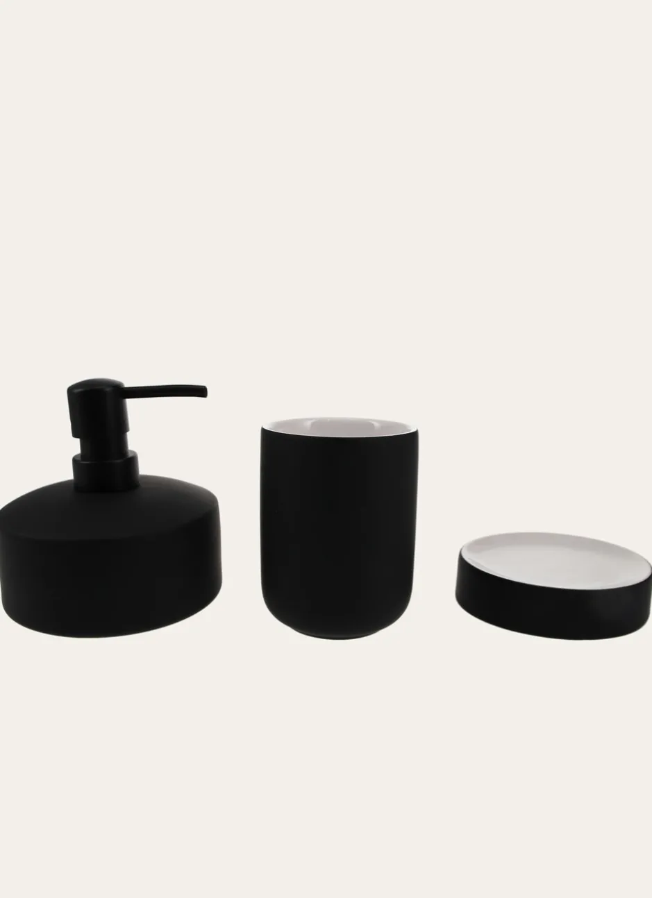DISTRIBUTEUR DE SAVON EN GRÈS Noir