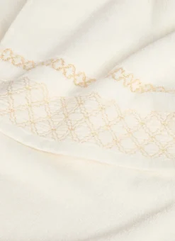 DRAP DE BAIN BORDURE JACQUARD SHEHERAZADE BLANC CASSÉ