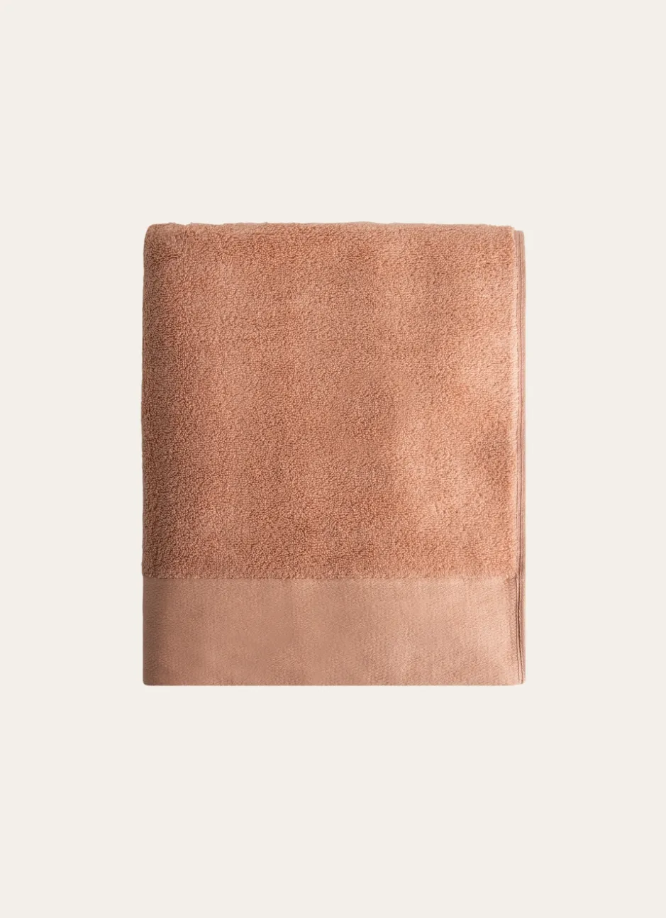 DRAP DE BAIN COTON MOELLEUX ZÉRO TORSION BEIGE ROSE