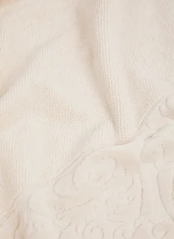 DRAP DE BAIN EN COTON LITEAU CISELÉ BEIGE