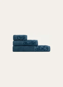 DRAP DE BAIN EN COTON LITEAU CISELÉ NUIT