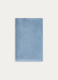 DRAP DE BAIN EN COTON UNI BASIL BLEU