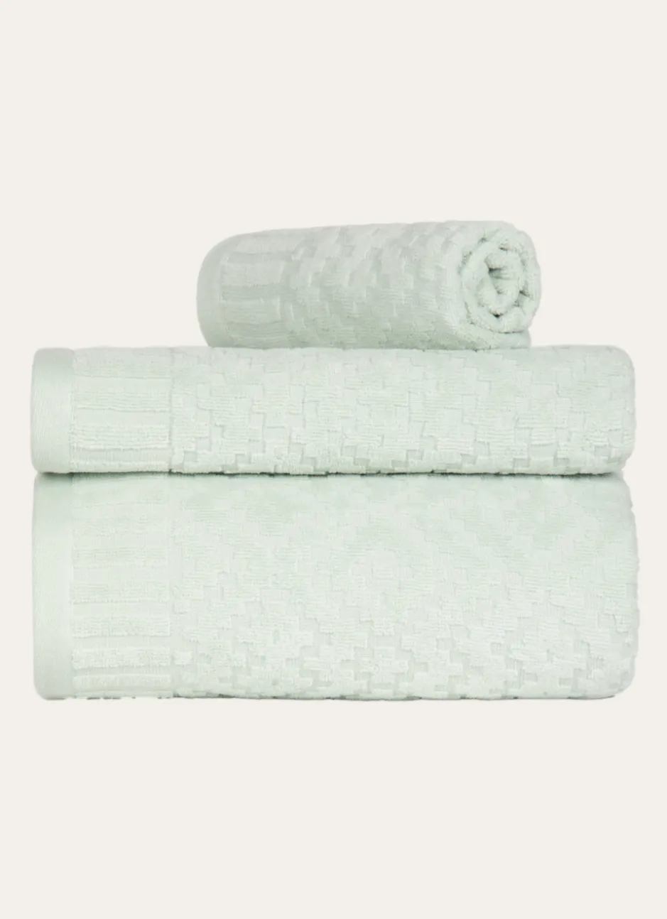 DRAP DE BAIN EN JACQUARD EAU