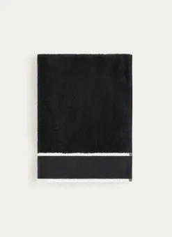 DRAP DE BAIN UNI À LARGE BORDURE ARTHUR Noir