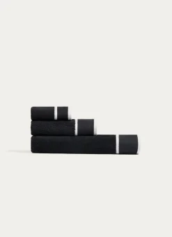 DRAP DE BAIN UNI À LARGE BORDURE ARTHUR Noir