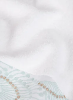 DRAP DE BAIN UNI SABRINA AVEC LITEAU FANTAISIE BLANC