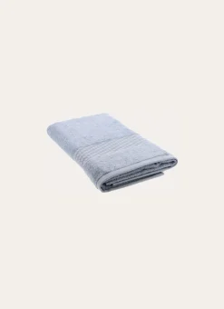 DRAP DE DOUCHE COTON BIO JACQUARD GAUFRÉ 450GR CIEL