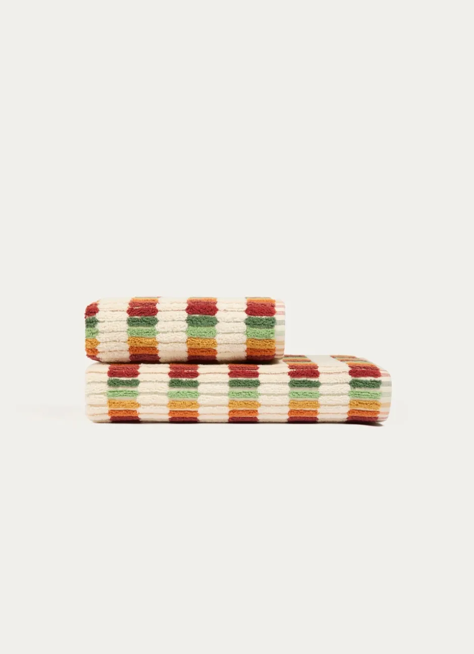 DRAP DE DOUCHE À RAYURES FANTAISIES MULTICOLORE