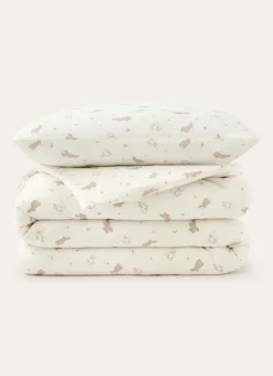 DRAP HOUSSE BÉBÉ EN JERSEY DE COTON IMPRIMÉ LAPIN BLANC