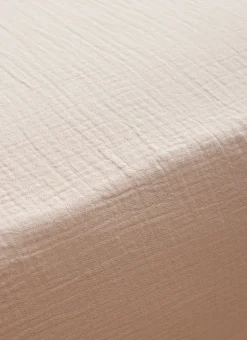 DRAP HOUSSE EN DOUBLE GAZE SABLE