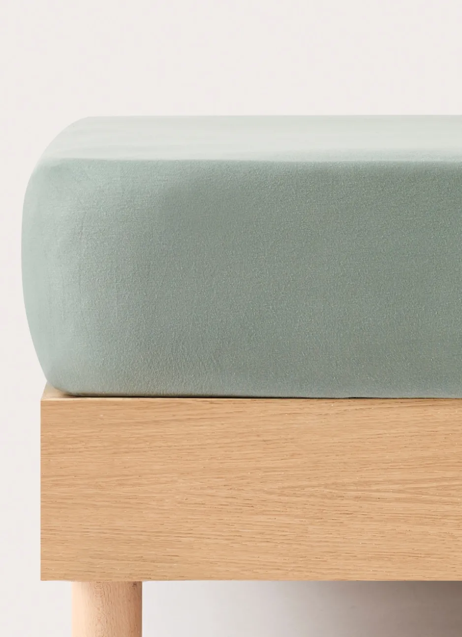DRAP HOUSSE EN JERSEY EMILOU VERT DE GRIS