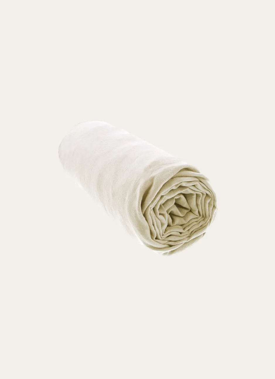DRAP HOUSSE EN LIN LAVÉ UNI 165GR ARGILE