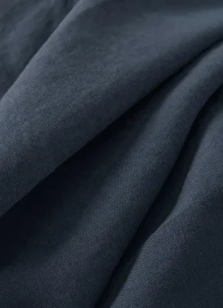 DRAP HOUSSE EN LIN LAVÉ UNI 165GR BLEU DENIM
