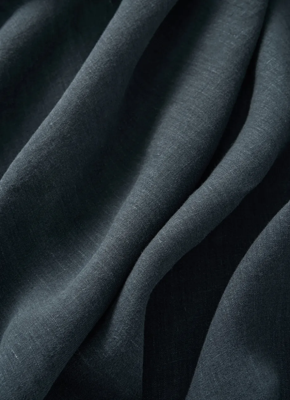 DRAP HOUSSE EN LIN LAVÉ UNI 165GR CHARBON