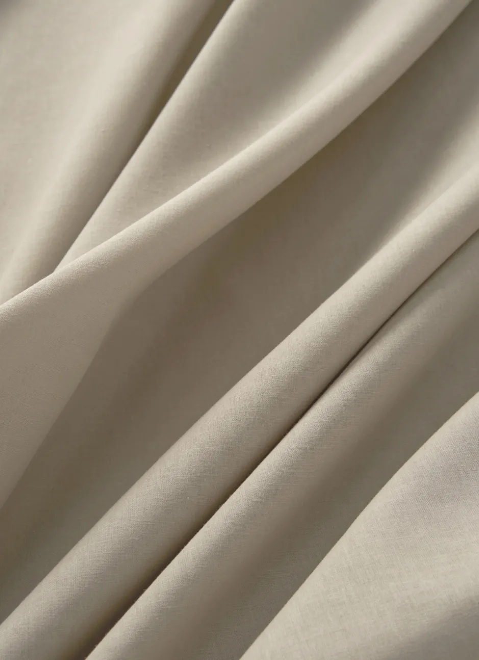 DRAP HOUSSE UNI EN COTON GRAND BONNET 32CM TAUPE CLAIR