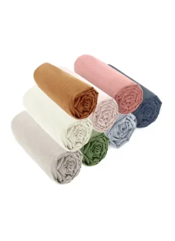 DRAP HOUSSE UNI EN COTON LAVÉ BIO ECRU