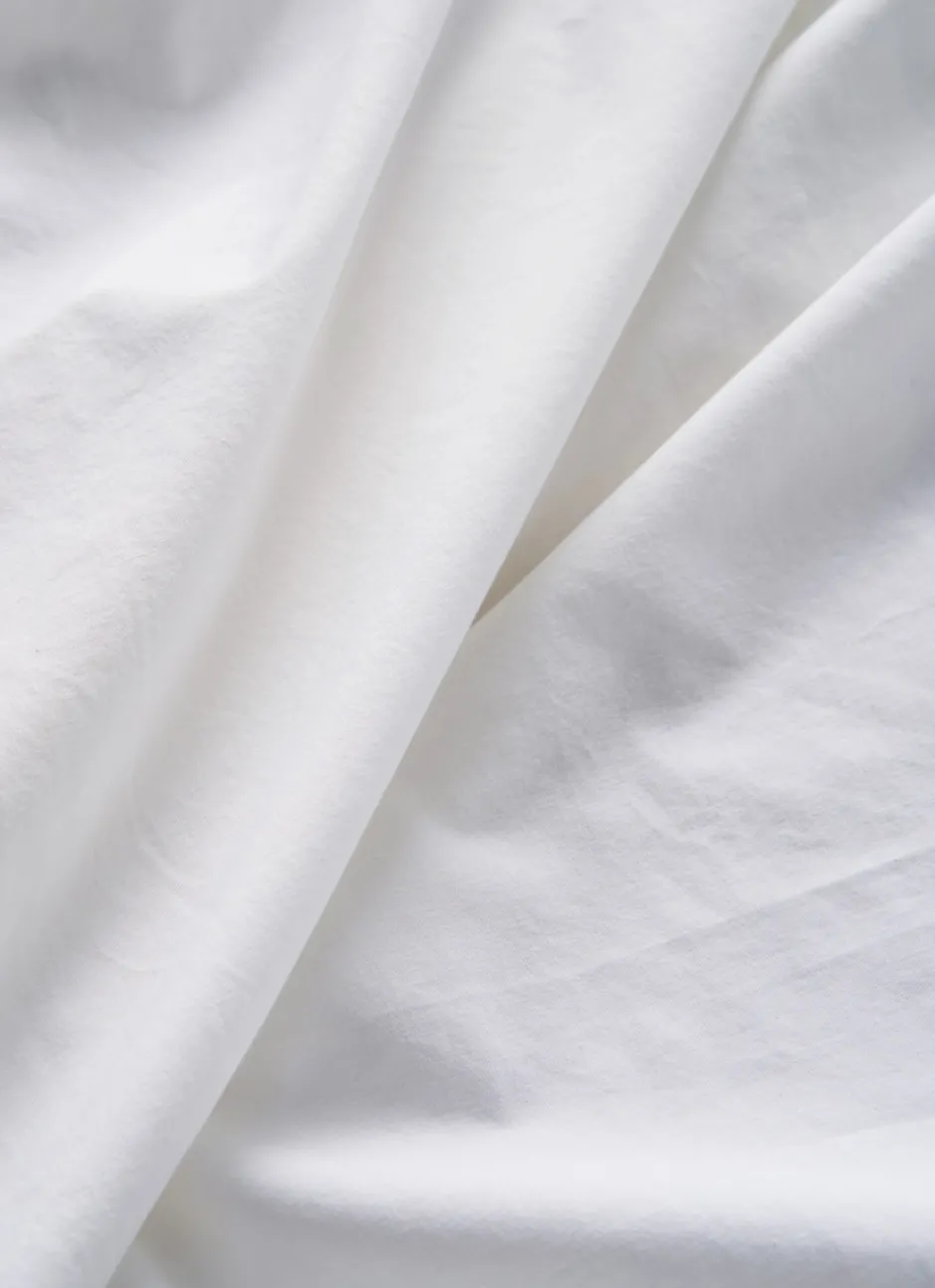 DRAP HOUSSE UNI EN COTON LAVÉ BIO BLANC