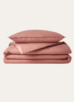 DRAP HOUSSE UNI EN COTON LAVÉ BIO ROSE