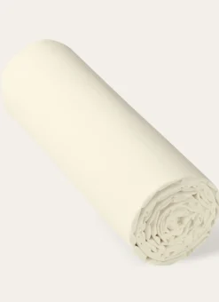 DRAP HOUSSE UNI EN PERCALE DE COTON ECRU