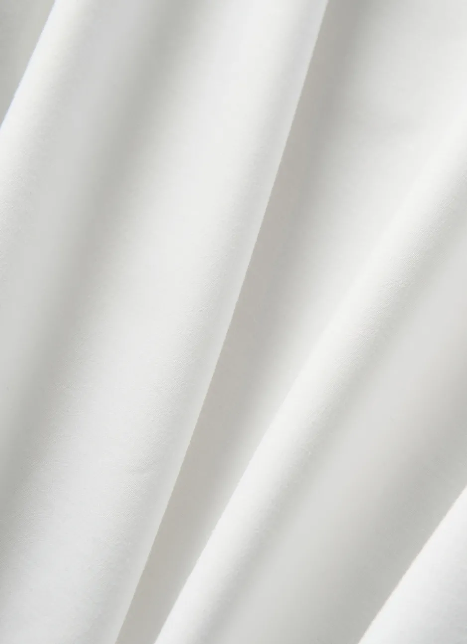 DRAP HOUSSE UNI EN PERCALE DE COTON BLANC