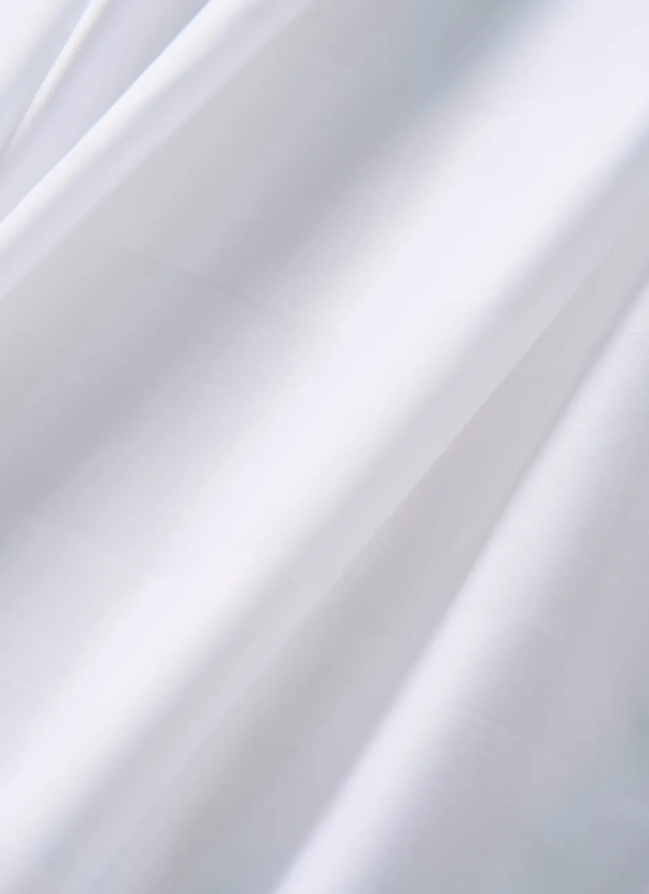DRAP HOUSSE UNI EN SATIN DE COTON BLANC