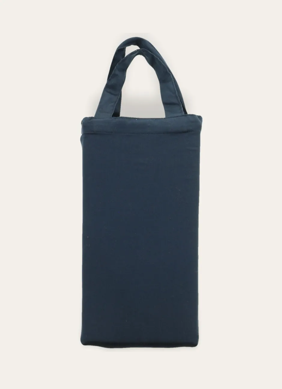 DRAP HOUSSE UNI EN SATIN DE COTON MARINE