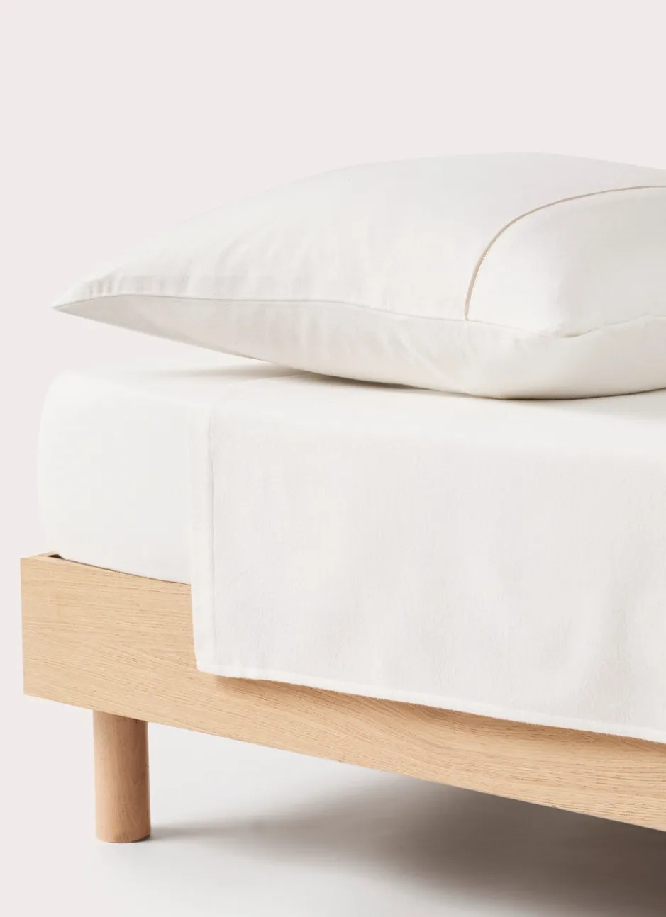 DRAP PLAT EN FLANELLE UNIE RAGOON IVOIRE