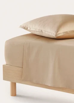 DRAP PLAT EN SATIN DE COTON UNI MORDORE