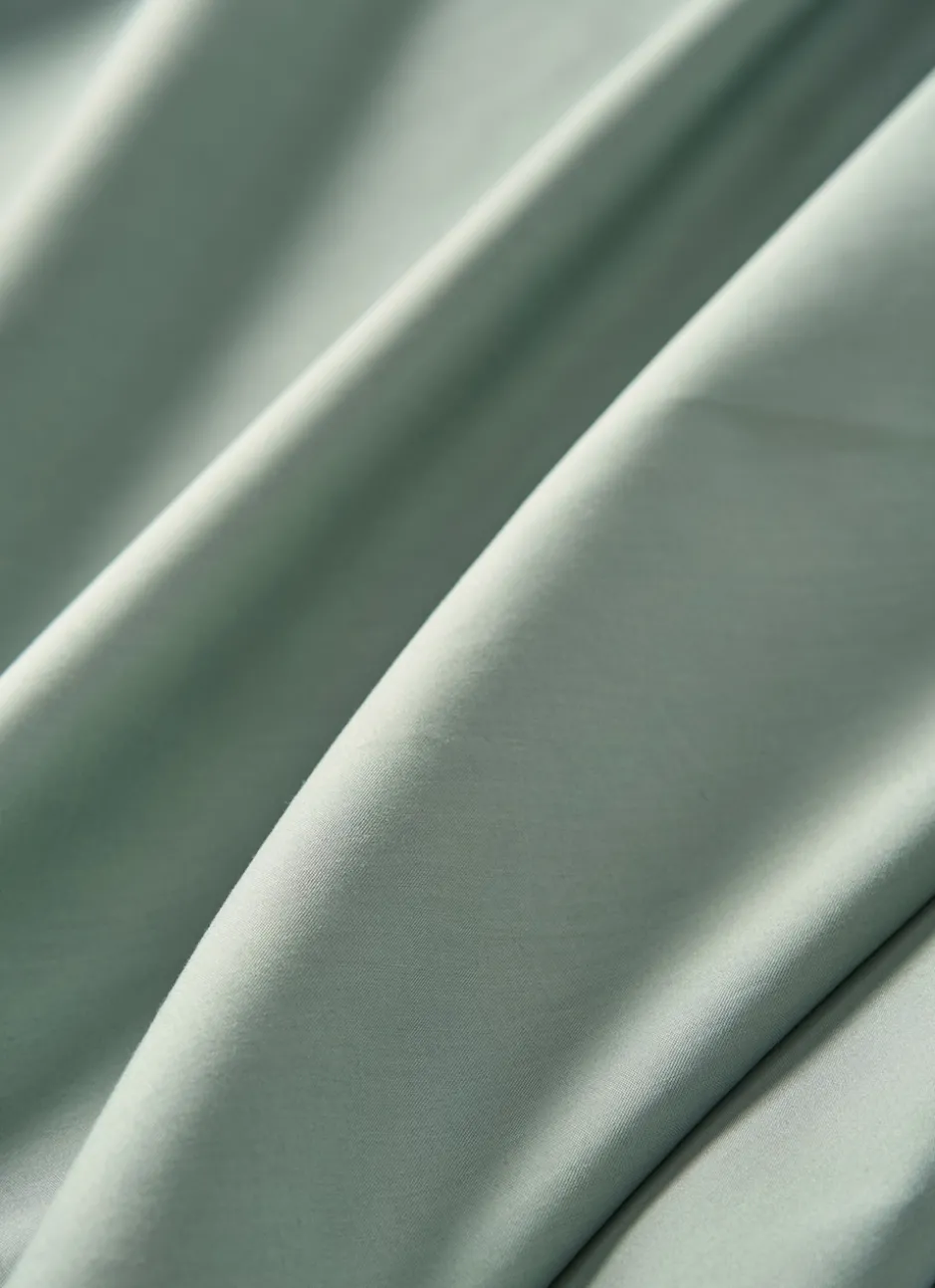 DRAP PLAT UNI EN PERCALE DE COTON VERT DE GRIS