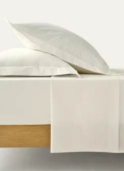 DRAP PLAT UNI EN PERCALE DE COTON ECRU
