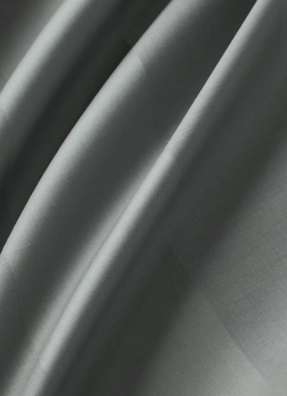 DRAP PLAT UNI SATIN DE COTON RAYURES JACQUARD GLACIER