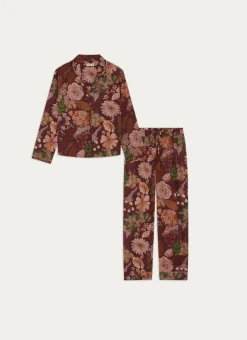 ENSEMBLE DE PYJAMA EN VOILE DE COTON IMPRIMÉ VIOLET