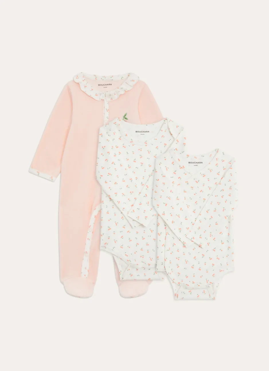 ENSEMBLE GRENOUILLÈRE ET BODY CERISES MULTICOLORE