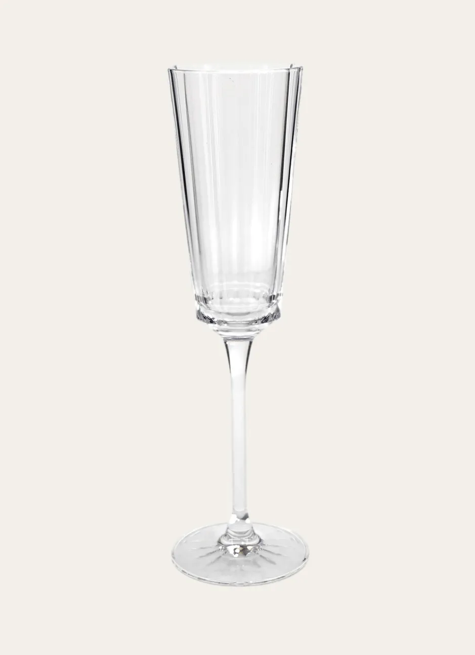 FLUTE A CHAMPAGNE EN CRISTALLIN PLISSÉ TRANSPARENT