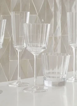 FLUTE A CHAMPAGNE EN CRISTALLIN PLISSÉ TRANSPARENT