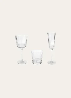 FLUTE A CHAMPAGNE EN CRISTALLIN PLISSÉ TRANSPARENT