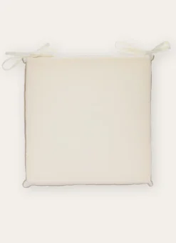 GALETTE DE CHAISE DÉHOUSSABLE COTON/LIN LAIT/MASTIC