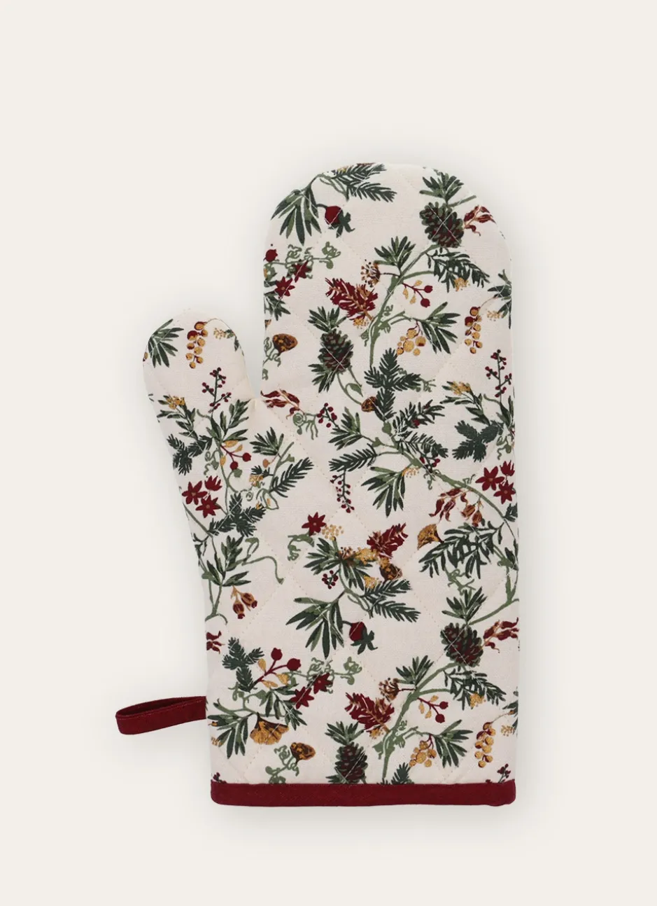 GANT DE CUISINE EN COTON IMPRIMÉ MULTICOLORE/BLANC